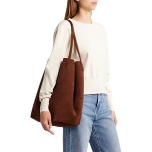 Madewell Oversize Bag Suede Leather Shopper In Dried Acorn NWT